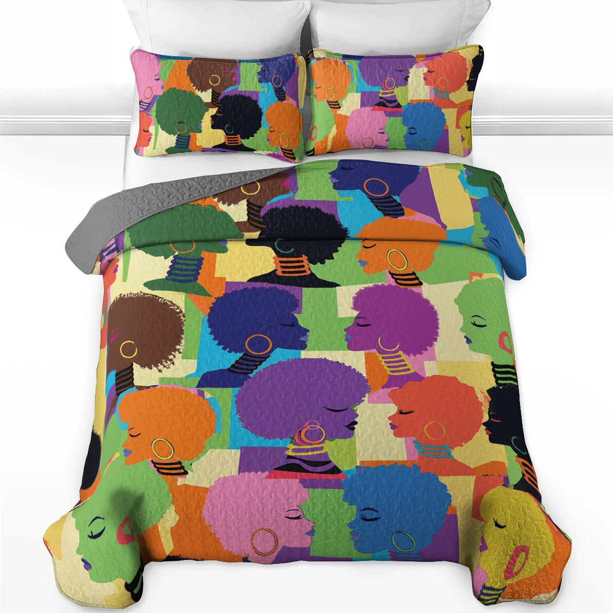 Shineful All Season Quilt 3-Piece Set - Black Women's Kaleidoscope