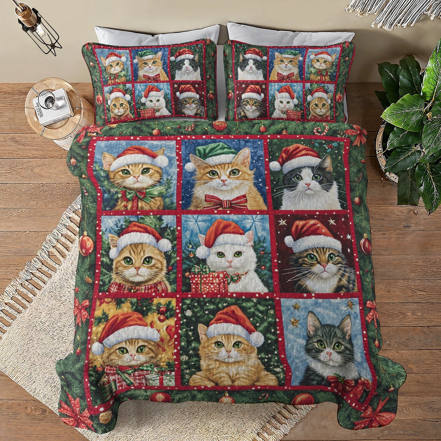 Shineful All Season Quilt 3-Piece Set Santa's Furry Helpers