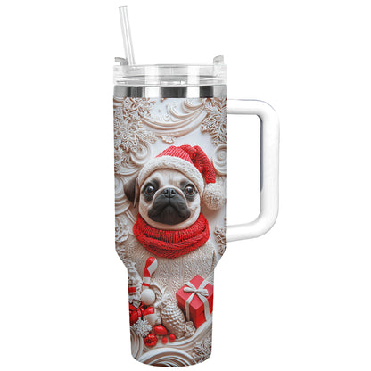 Shineful Glossy Tumbler Christmas Puggy