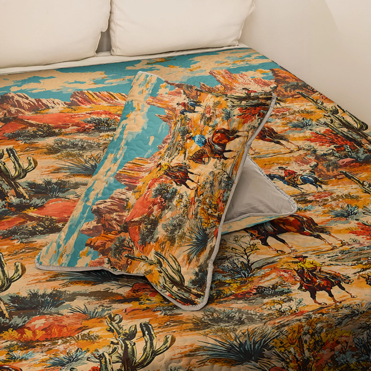 Shineful All Season Quilt 3-Piece Set Desert Cowboy Dreams