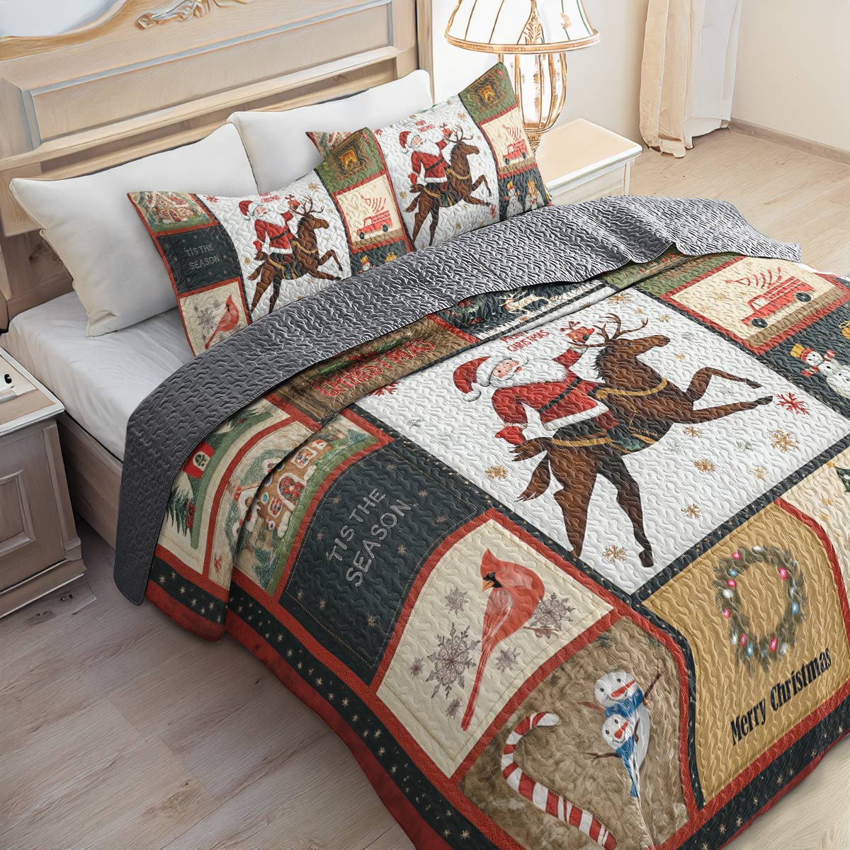 Shineful All Season Quilt 3-Piece Set - Christmas Holiday Cheer