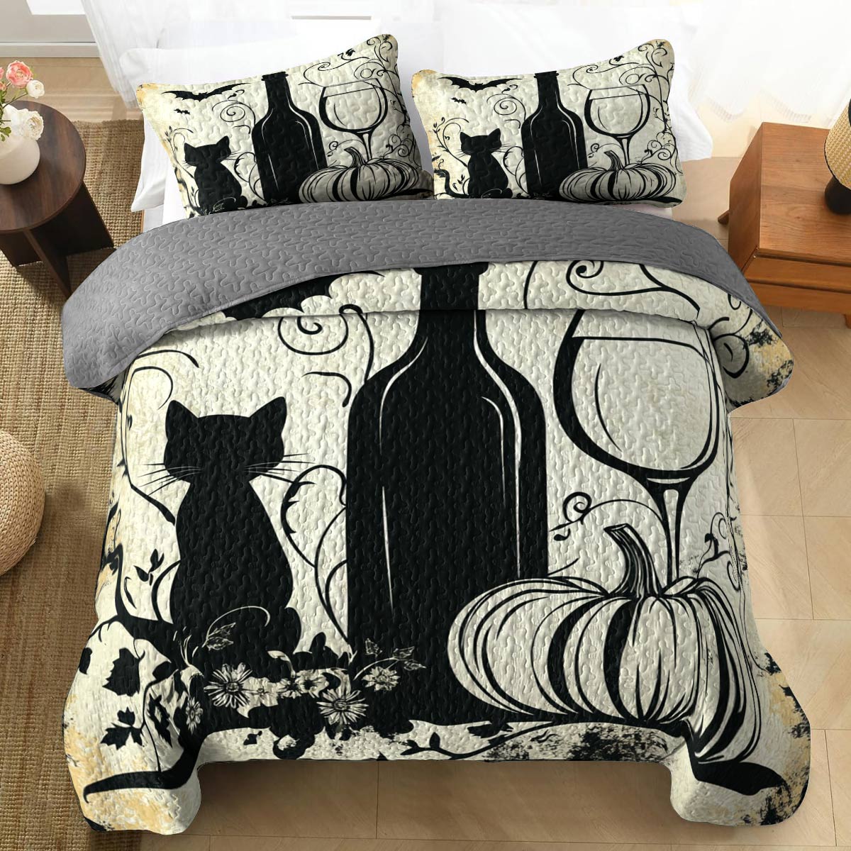 Shineful All Season Quilt 3-Piece Set Moderate Winelife