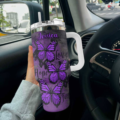 Butterfly Shineful™ Tumbler 40 Oz Loving Tl10 White 40Oz