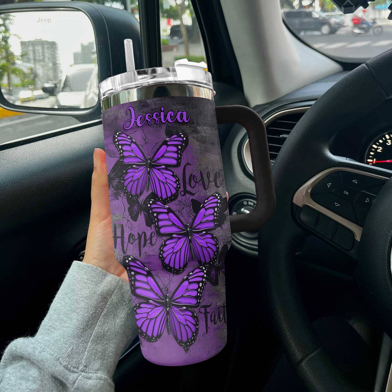 Butterfly Shineful™ Tumbler 40 Oz Loving Tl10 Black 40Oz