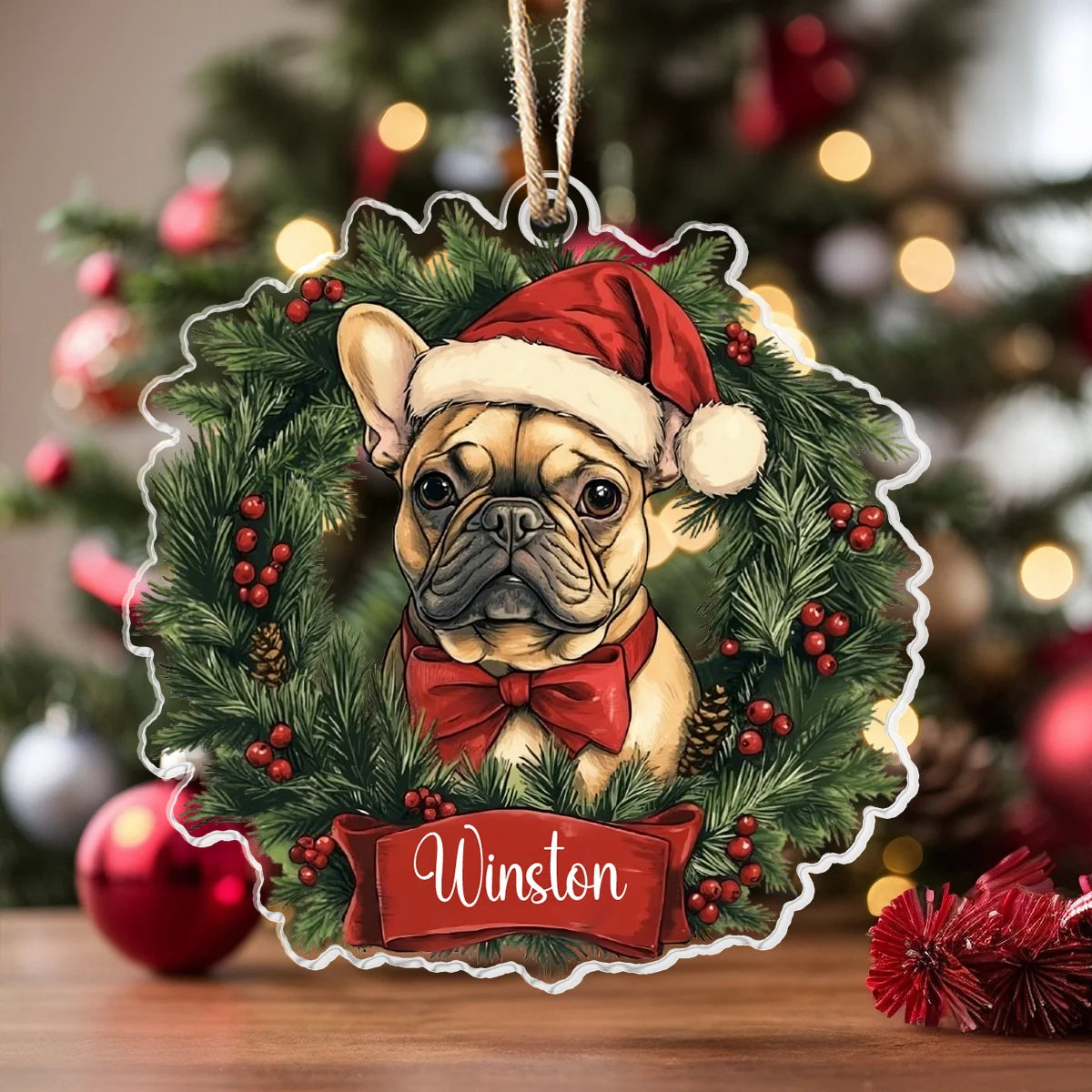 Shineful Acrylic Ornament Personalized Festive Frenchie