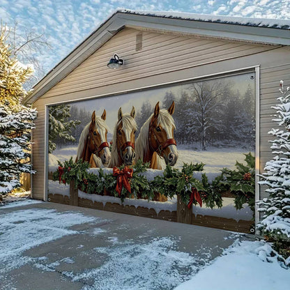 Shineful Garage Door Banner Decoration Winter Majestic Trio