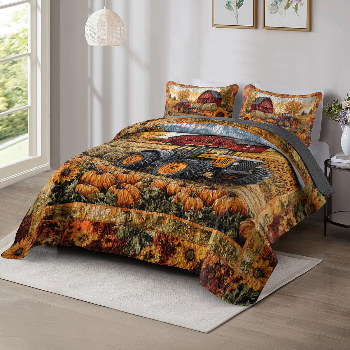 Shineful All Season Quilt 3-Piece Set Autumn Harvest Farm