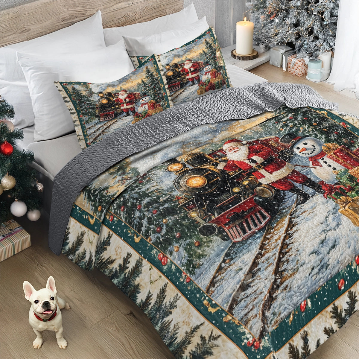 Shineful All Season Quilt 3-Piece Set - Santa’s Festive Journey