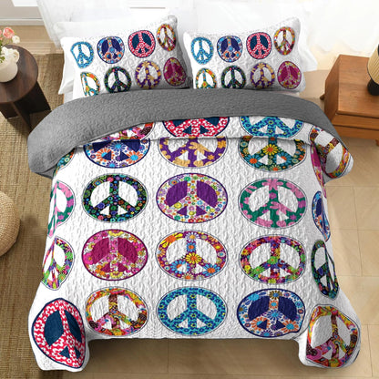 Shineful All Season Quilt 3-Piece Set - Hippie Peace