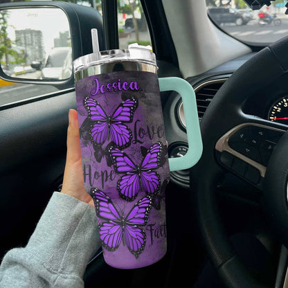 Butterfly Shineful™ Tumbler 40 Oz Loving Tl10 Light Blue 40Oz