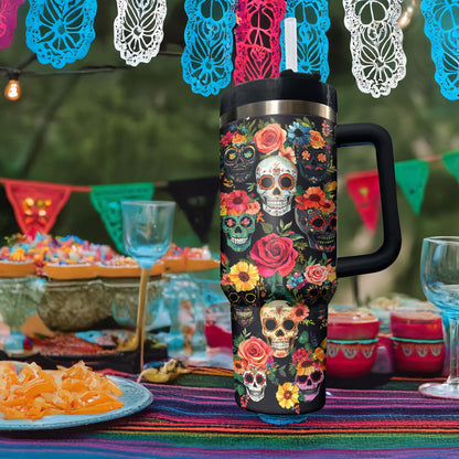 Shineful Tumbler - Floral Fiesta Skull