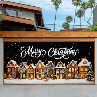 Shineful Garage Door Banner Decoration Holiday Townscape