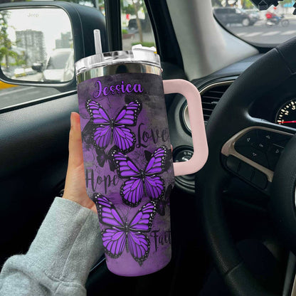 Butterfly Shineful™ Tumbler 40 Oz Loving Tl10 Light Pink 40Oz
