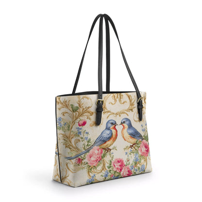 Shineful Leather Tote Bag - Bluebird Serenade