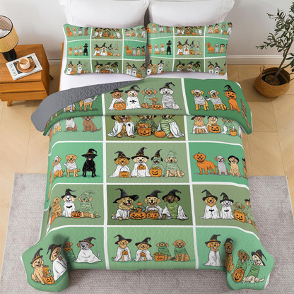 Shineful All Season Quilt 3-Piece Set - Golden Halloween