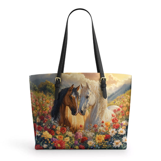 Shineful Leather Tote Bag - Blossoming Love