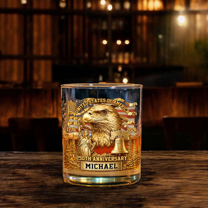Shineful Whiskey Set 250th Anniversary Bald Eagle Personalized