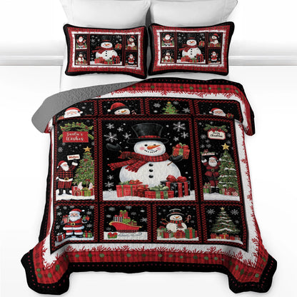Shineful All Season Quilt 3-Piece Set - Snowman’s Holiday Cheer