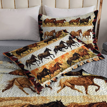 Shineful All Season Quilt 3-Piece Set Wild Horses