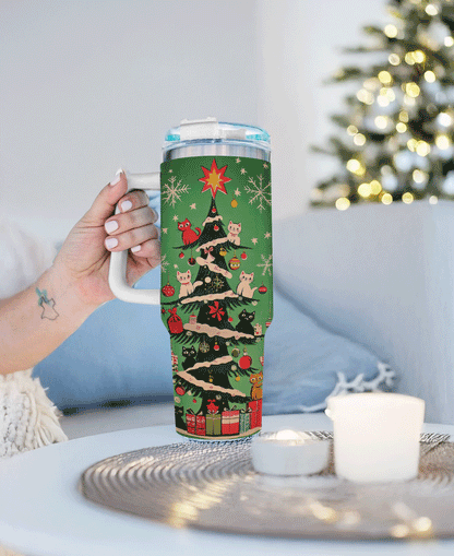 Shineful Tumbler Christmas Kitty Tree