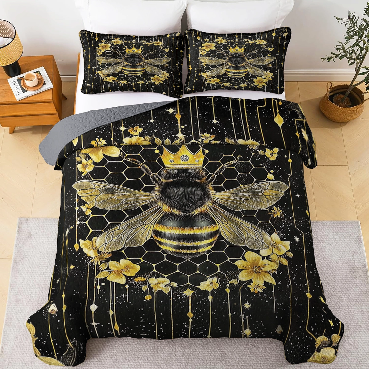Shineful All Season Quilt 3-Piece Set - Queen Bee Elegance