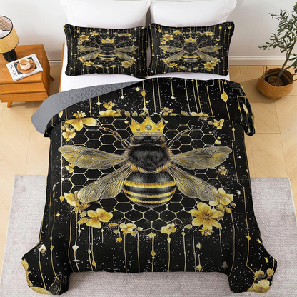 Shineful All Season Quilt 3-Piece Set - Queen Bee Elegance