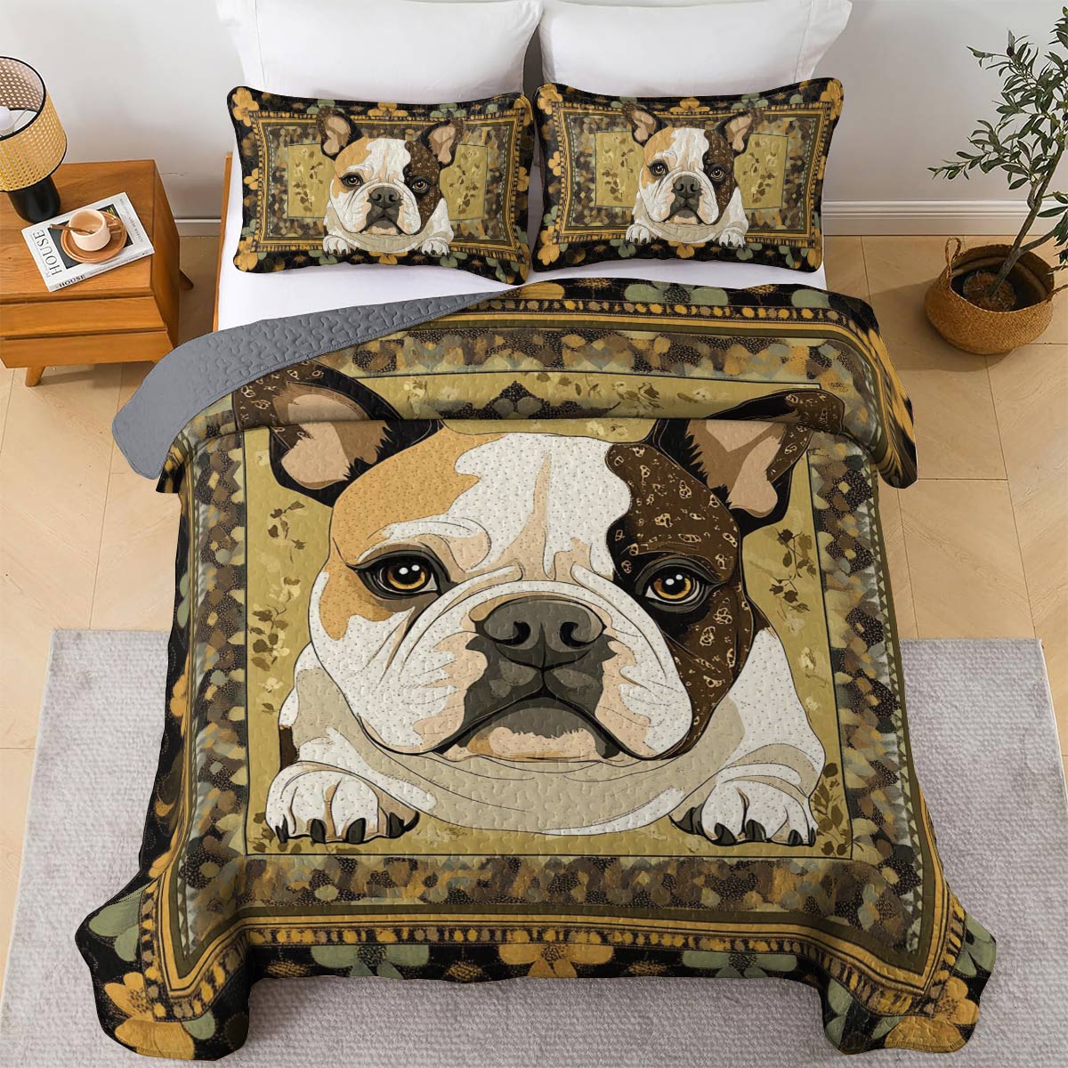 Shineful All Season Quilt 3-Piece Set Bulldog Bliss