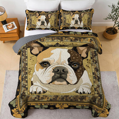 Shineful All Season Quilt 3-Piece Set Bulldog Bliss