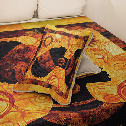 Shineful All Season Quilt 3-Piece Set - Black Women African Queen