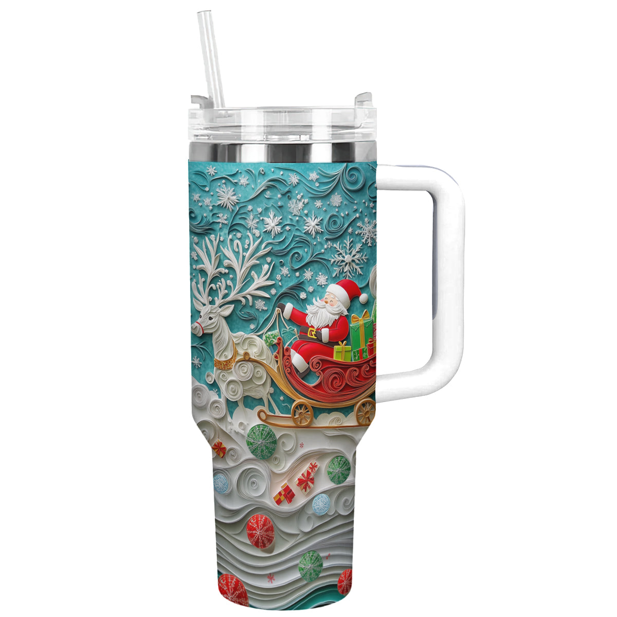 Shineful Tumbler Santa's Sleigh Christmas