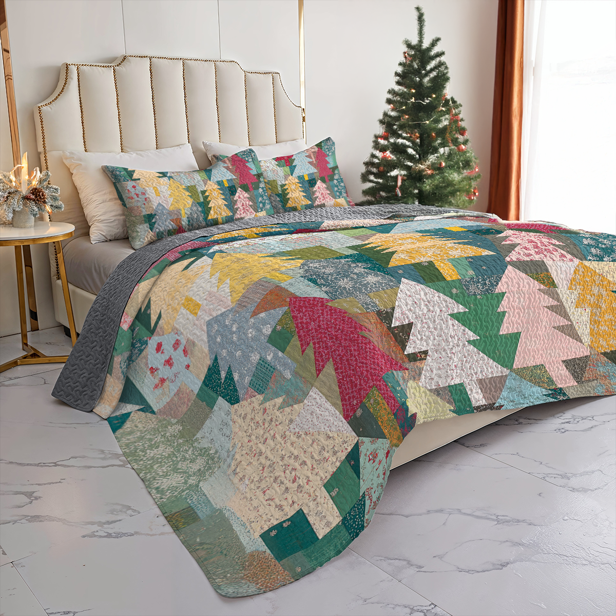 Shineful All Season Quilt 3-Piece Set Rustic Christmas Forest
