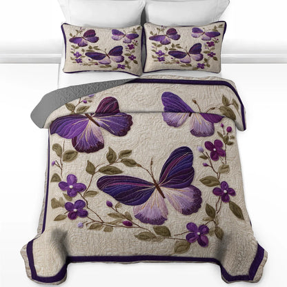 Shineful Quilt 3-Piece Set Dance of the Violet Wings