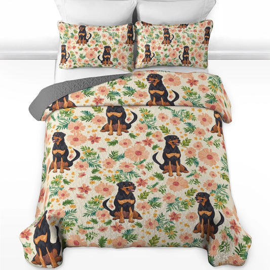Shineful All Season Quilt 3-Piece Set Rottie Blossoms