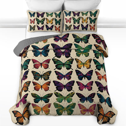 Shineful All Season Quilt 3-Piece Set Garden of Butterflies