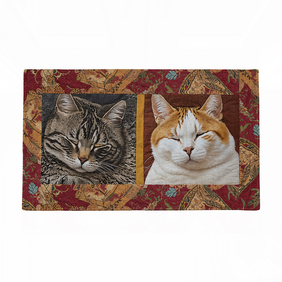 Shineful Ultra-Thin Non Skid Floor Mat, Kitchen Rugs Sleepy Cats