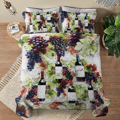 Shineful All Season Quilt 3-Piece Set Wine Bliss