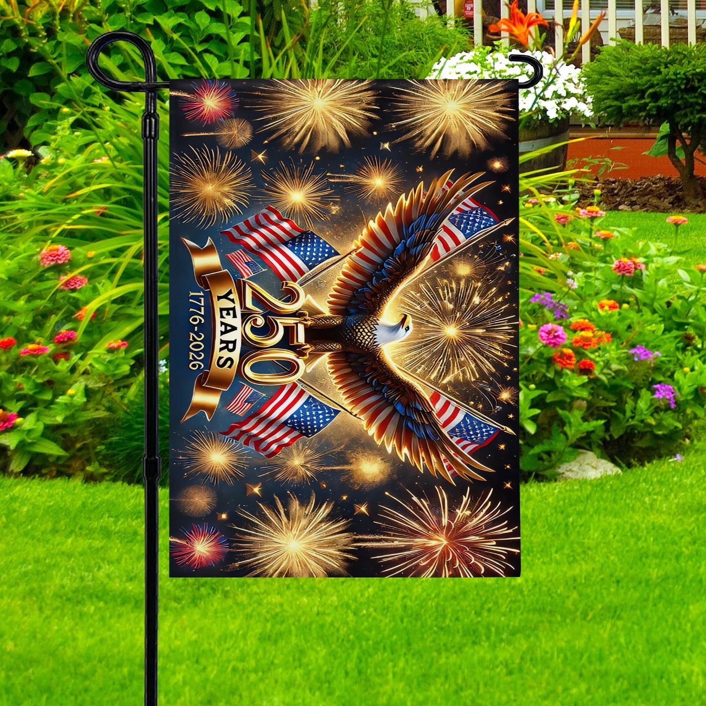 Shineful Gargen Flag 12" x 18" - 250 Years of the Republic