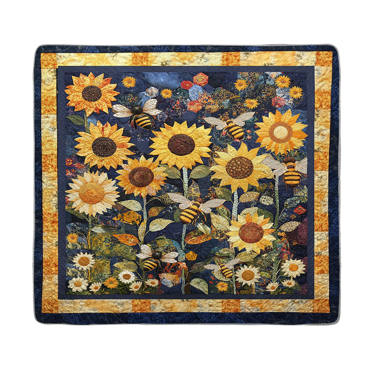 Shineful All Season Quilt 3-Piece Set Golden Sunflower Dream