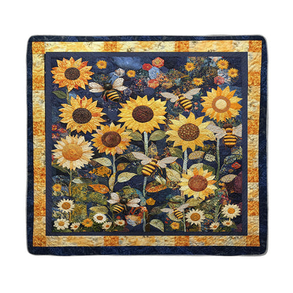 Shineful All Season Quilt 3-Piece Set Golden Sunflower Dream