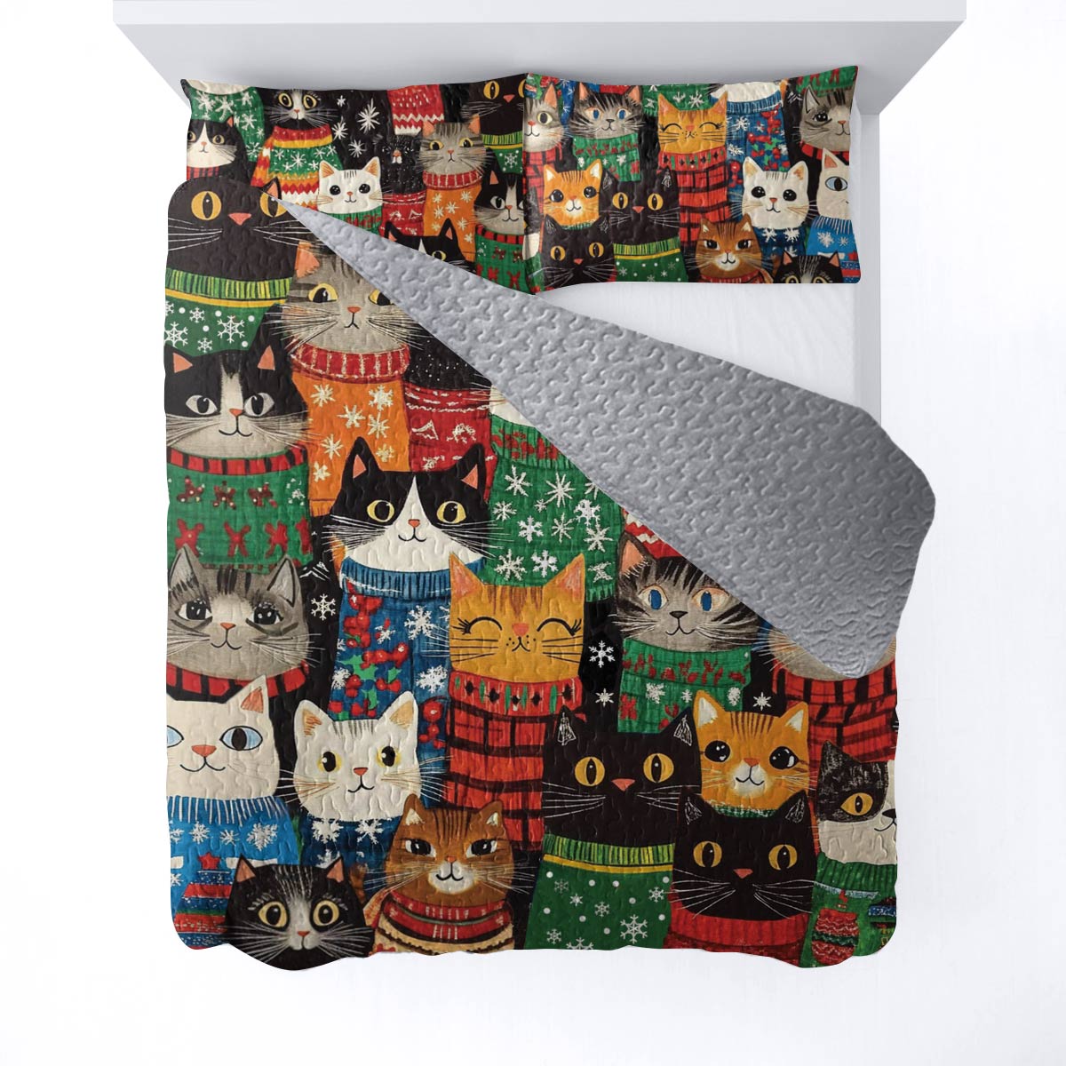 Shineful All Season Quilt 3-Piece Set Cozy Cats