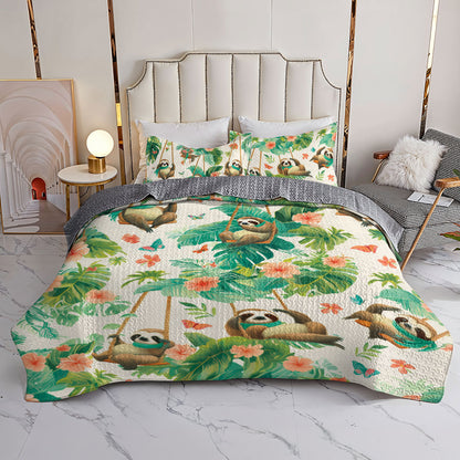 Shineful All Season Quilt 3-Piece Set Sloth Swing
