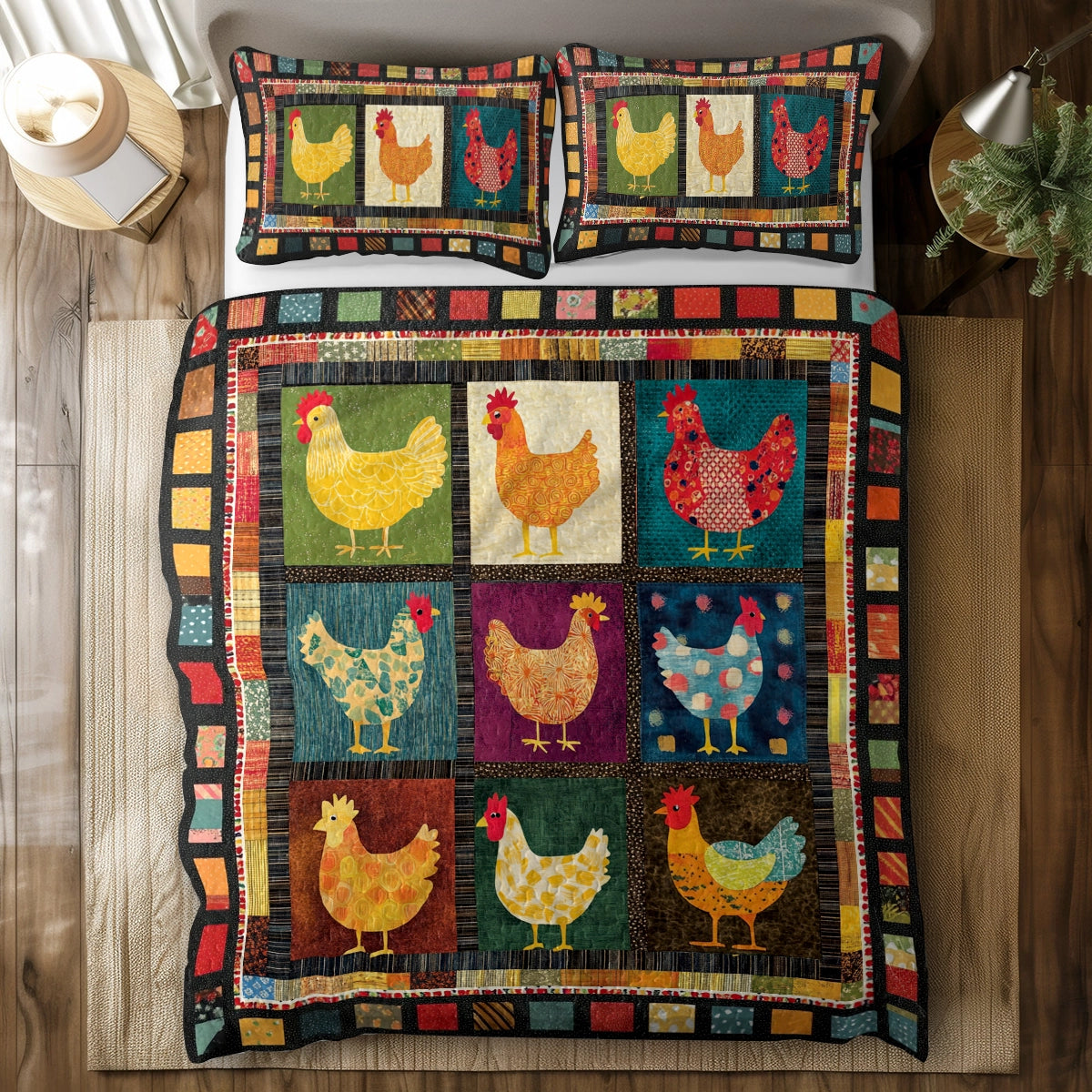 Shineful All Season Quilt 3-Piece Set - Farm Fresh Chicken