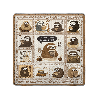 Shineful All Season Quilt 3-Piece Set Sloth Espresslow Snuggles