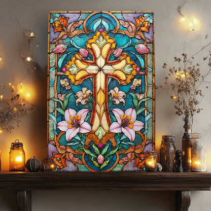 Shineful 2D Metal Sign Floral Cross