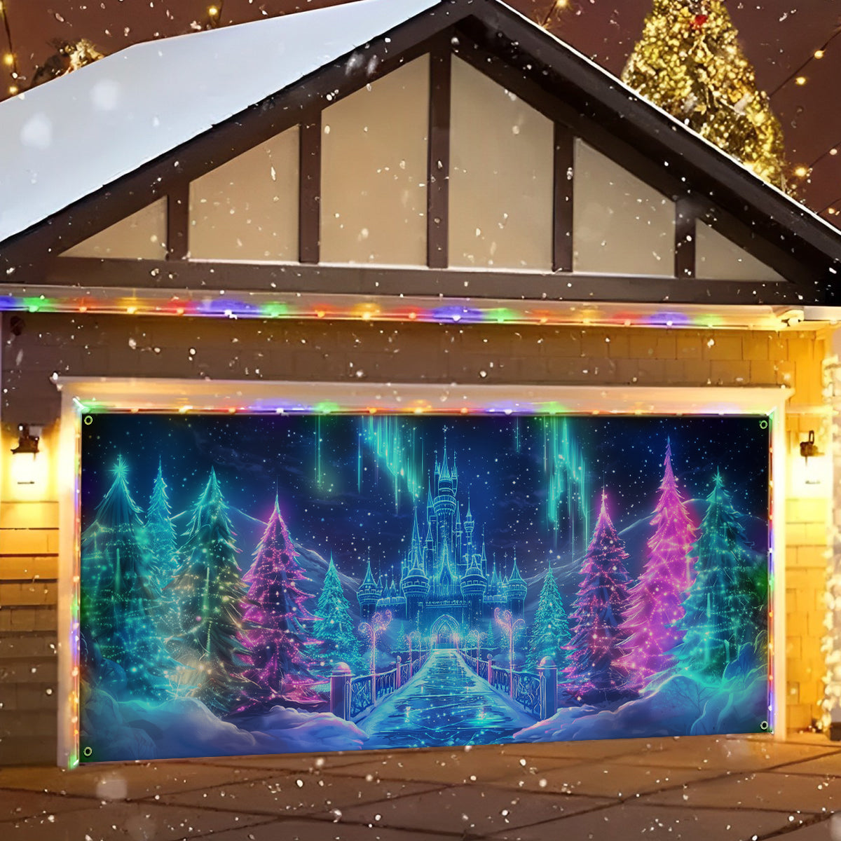 Shineful Garage Door Banner Decoration - Enchanted Winter Castle