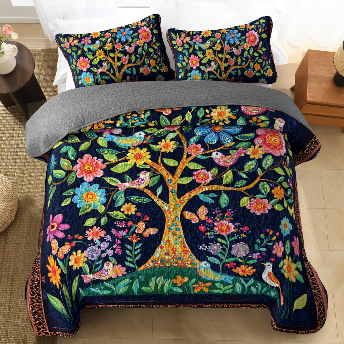 Shineful All Season Quilt 3-Piece Set Blooming Dreams