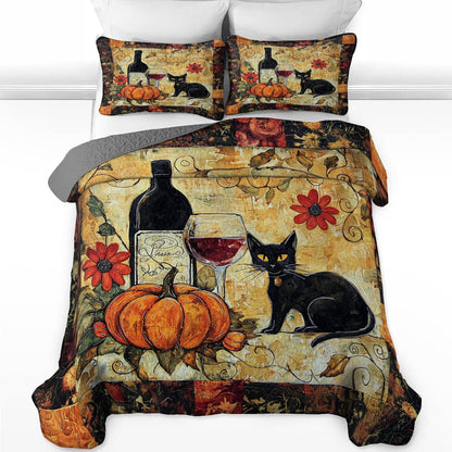 Shineful All Season Quilt 3-Piece Set Gentle Wine In Fall