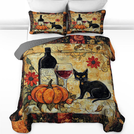 Shineful All Season Quilt 3-Piece Set Gentle Wine In Fall