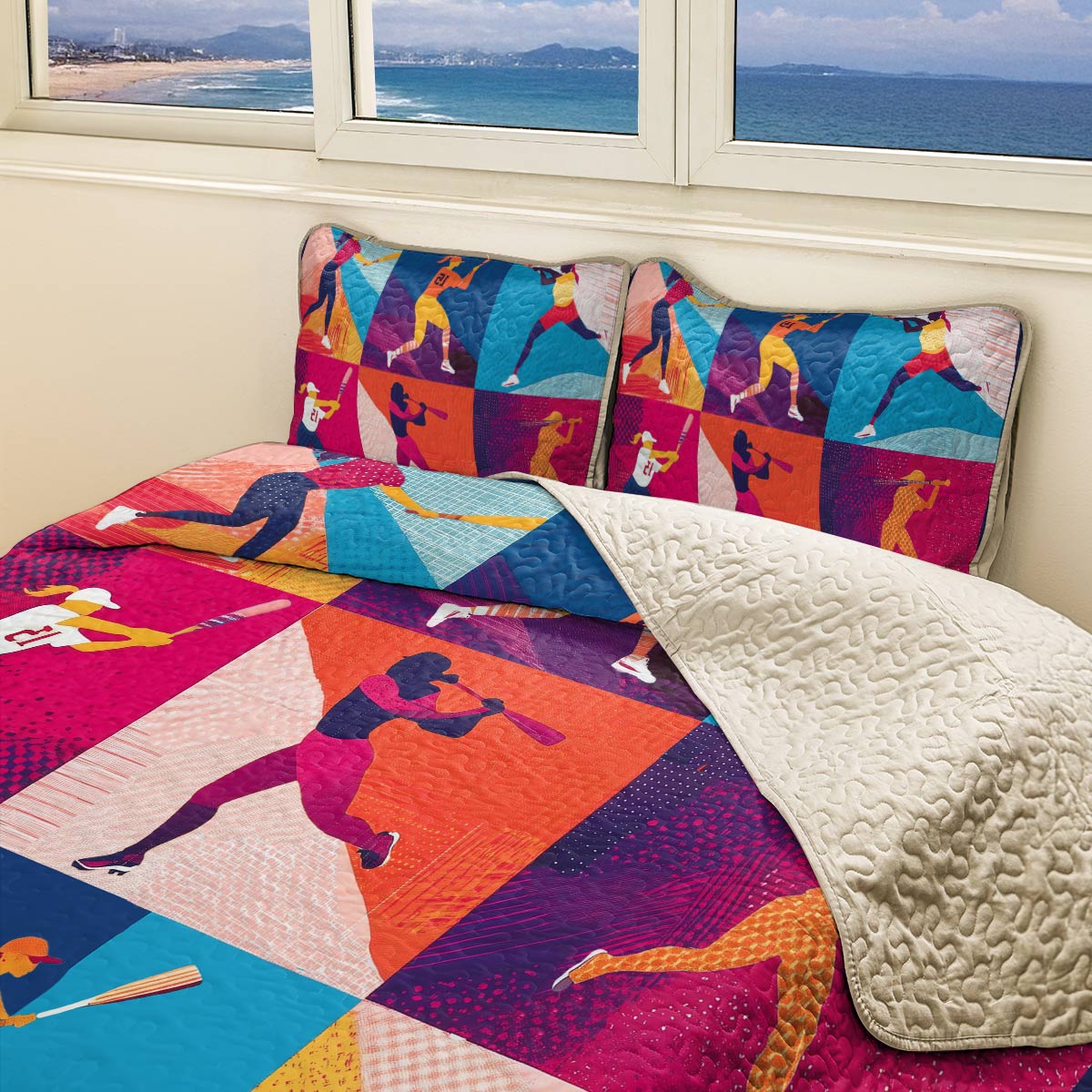 Shineful All Season Quilt 3-Piece Set - Softball Girl Power