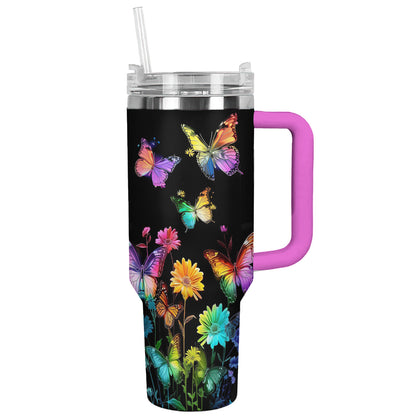 Shineful Tumbler Rainbow Effect Sunflower Butterfly